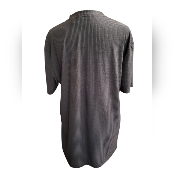 Guess Black Ribbed  V Neck Top Short Sleeve XL - Picture 9 of 14